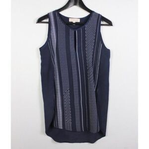 Philosophy Womens Sleeveless Blouse Size XS Navy Blue Striped Tunic Top …
